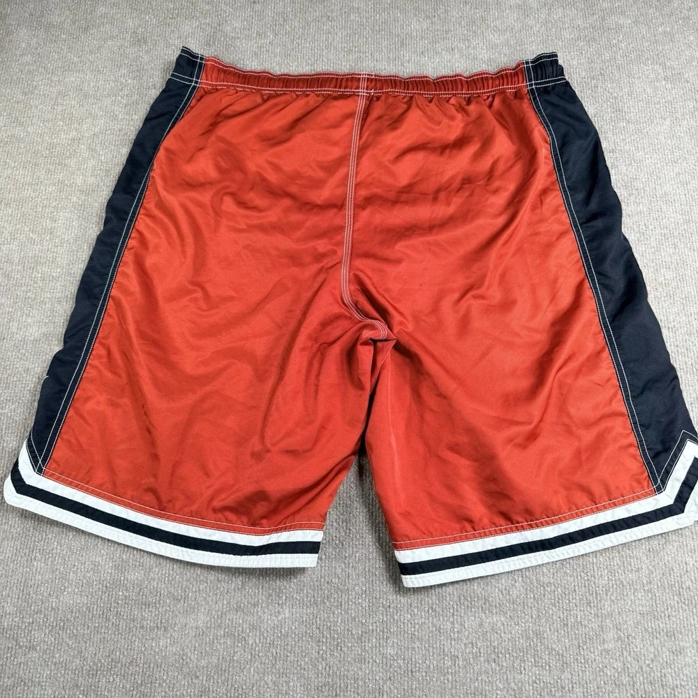 VTG Nike Y2K Swim Trunks Shorts Mens XL Red Black Striped Mesh‎ Lining Board